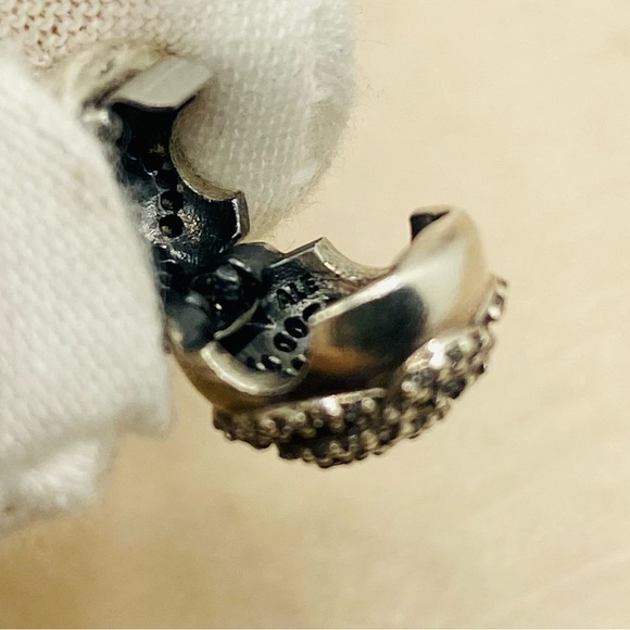 EUC Pandora 791529CZ Sterling Silver Shimmering Rose Clip w/ Clear Zirconia - Picture 10 of 11